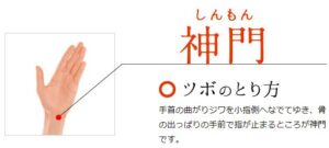 ツボ　神門の位置