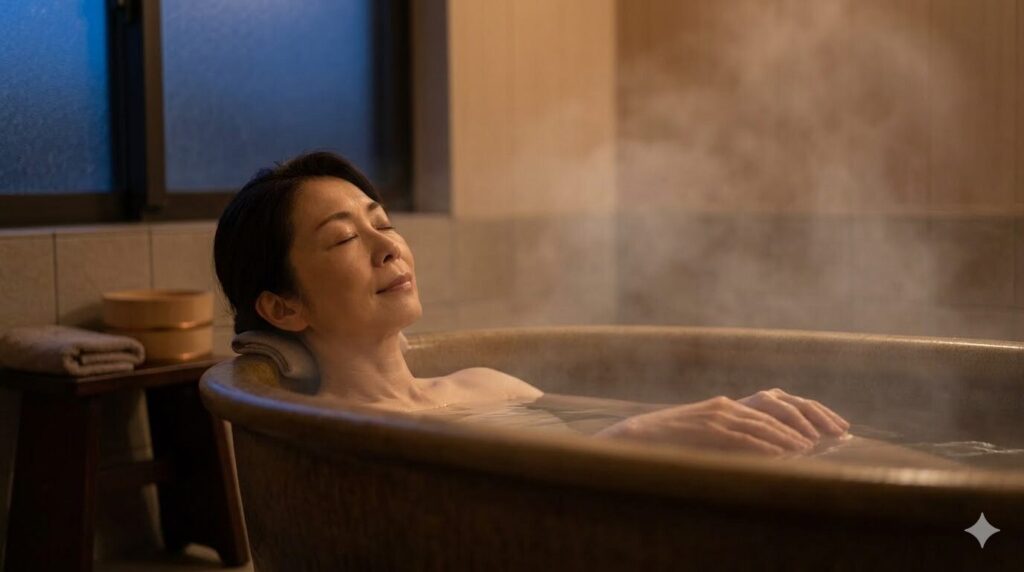 ぬるめのお風呂で体を温めリラックスする入浴習慣