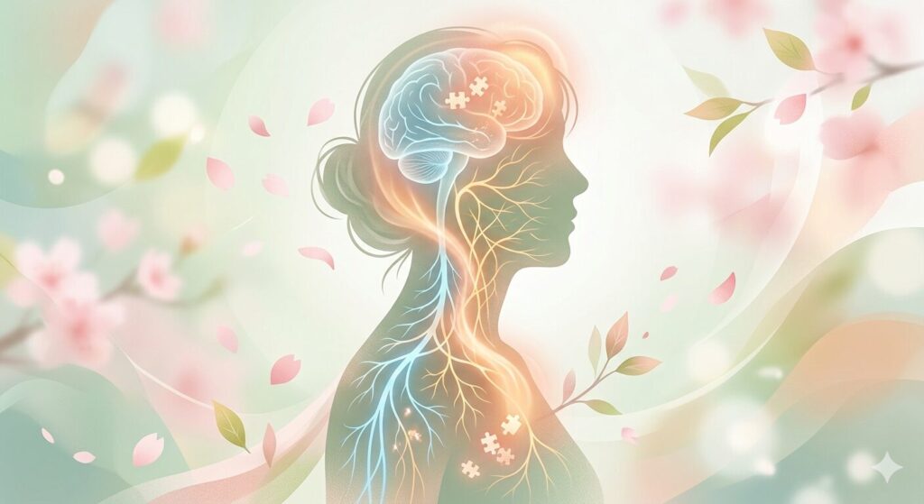 更年期に自律神経が乱れて眠れなくなる仕組みのイメージ