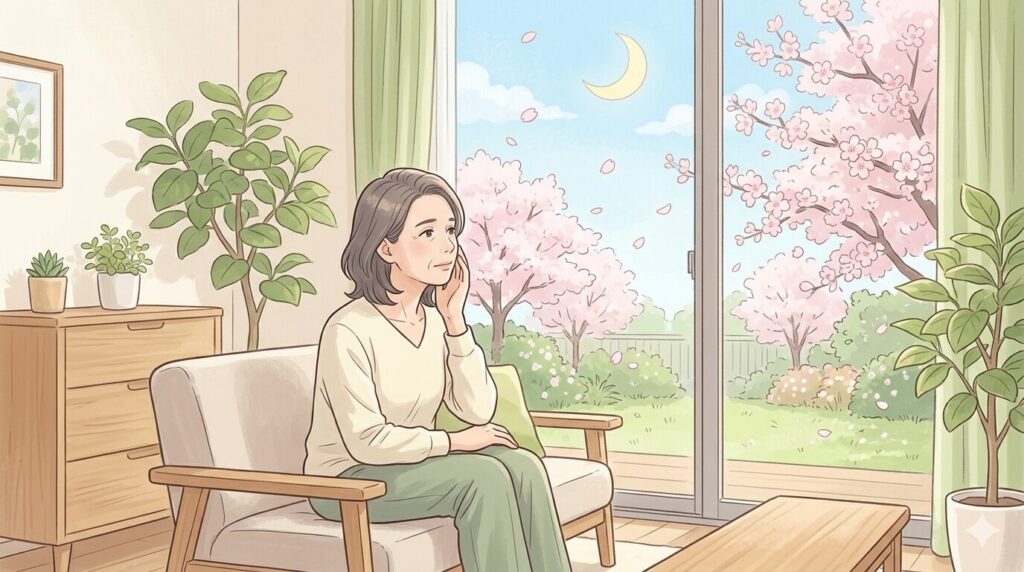 春のゆらぎを感じる穏やかな自然風景（自律神経が乱れやすい季節のイメージ）