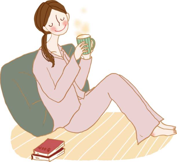 夜に温かい飲み物でリラックスし自律神経を整えるイメージ
春の夜に体を温めて眠りを整える様子