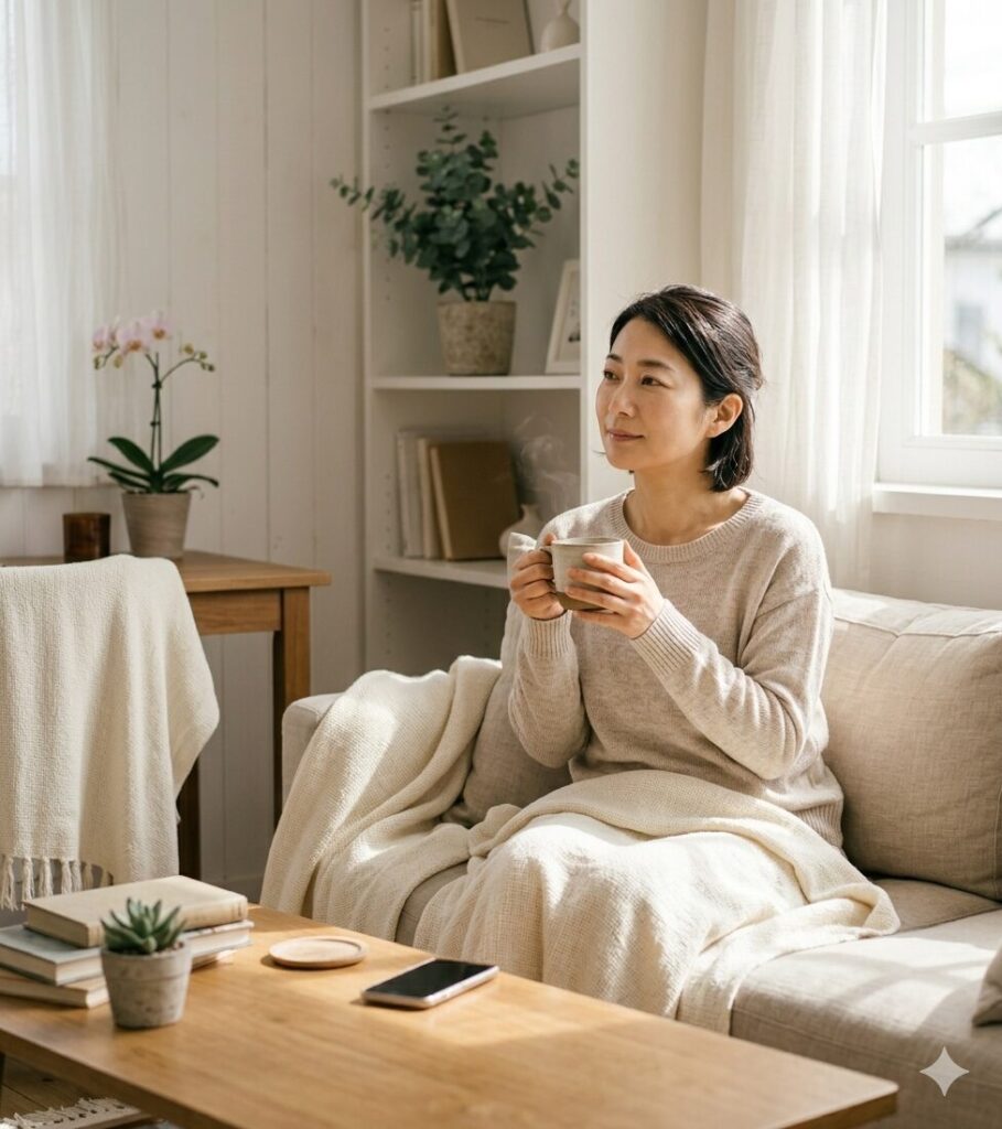 春の室内でゆったりと過ごしながら体を整える時間