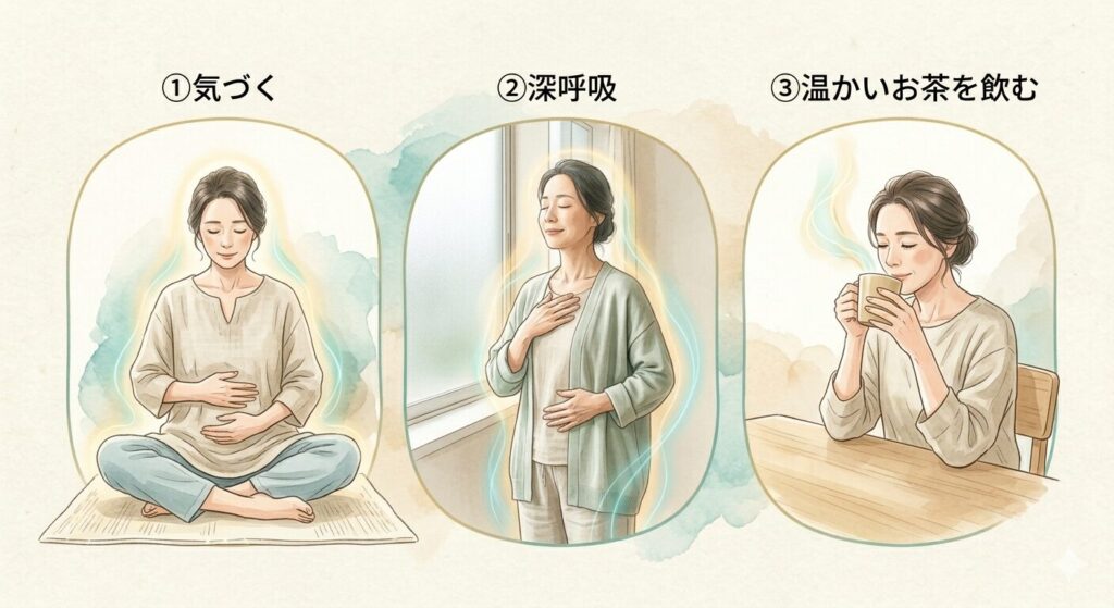 体のサインに気づき整えるためのセルフケアイメージ